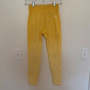 AYBL Motion Seamless Leggings Womens Small Yellow High Waisted Activewear Gym